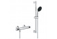 Shower mixer with thermostat Grohe Grohtherm 800, wall mounted, with shower set, chrome