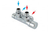 Set zaworowy Zehnder typ P (right version), for connecting środkowego 50 mm, regulacyjny, z możliwością podłączenia głowicy termostatycznej (M30x1,5 mm) - color z palety Zehnder