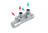 Set zaworowy Zehnder typ Q (left version), for connecting środkowego 50 mm, regulacyjny, z możliwością podłączenia głowicy termostatycznej (M30x1,5 mm) - color z palety Zehnder