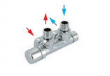 Set zaworowy Zehnder typ P (right version), for connecting środkowego 50 mm, regulacyjny, z możliwością podłączenia głowicy termostatycznej (M30x1,5 mm) - color z palety Zehnder