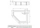 Pentagonal shower tray Radaway Doros PT E Compact, 90x80 cm, lewy, acrylic - white
