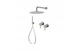 Shower set Vema Tiber Steel, concealed, 2 wyjścia wody, overhead shower 30cm, stainless steel inox