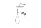 Shower set Vema Tiber Steel, concealed, 2 wyjścia wody, overhead shower 30cm, stainless steel inox