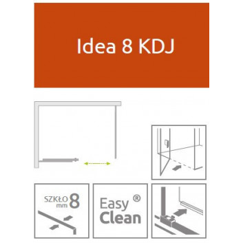 Door cabins prysznicowej Radaway Idea 8 KDJ 110, left, 1000x2000mmm, glass transparent, chrome