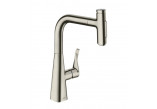 Kitchen faucet Hansgrohe Metris Select M71, single lever 320, pull-out spray, 2jet, sBox - stainless steel, finish