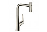 Kitchen faucet Hansgrohe Metris Select M71, single lever 240, pull-out spray, 2jet, sBox - stainless steel, finish