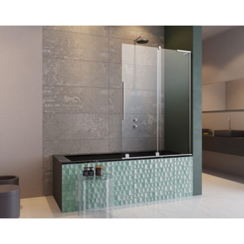 Parawan nawannowy Radaway Furo SL PND II 100, lewy, glass transparent, 100x150cm, przesuwny, profil chrome