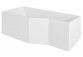 Asymmetric bathtub left Besco Integra 150x75cm + parawan 3-skrzydłowy, white