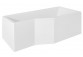 Asymmetric bathtub left Besco Integra 150x75cm + parawan 3-skrzydłowy, white