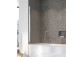 Parawan nawannowy Radaway Nes Black PNJ I Factory, lewy, glass transparent, black kratka, 90x150cm, black profil