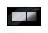 Flush button uruchamiający Geberit Sigma70 do spłukiwania dwudzielnego, rectangular, stainless steel - black chrome/ szczotkowany