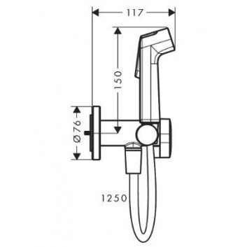 Shower head Hansgrohe Bidette 1 jet S EcoSmart dla wody zimnej with handle i wężem shower 125 cm - chrome