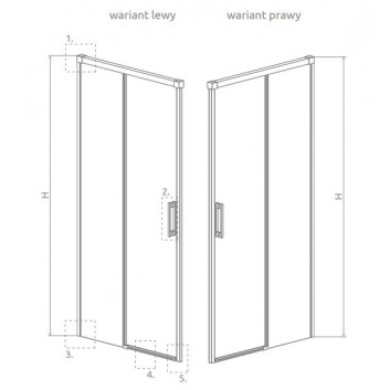 Door shower sliding Radaway Idea Black DWJ 100 Left 98.7-101.2x200.5cm, profil black, glass transparent- sanitbuy.pl