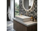 Washbasin square countertop Corsan 420x420x145mm, with waste klik-klak whitem, white