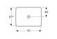 Geberit Variform Recessed washbasin, rectangular, 55cm, without overflow, without tap hole