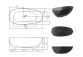 Bathtub freestanding Besco Assos B&W, 160x70cm, black/white