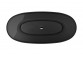 Bathtub freestanding Besco Xara 160x75 cm oval Carbon Grey, maskownica black matt