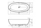 Bathtub freestanding Besco Xara 160x75 cm oval Carbon Grey, maskownica black matt