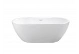 Bathtub freestanding Besco Mexa 170x78 cm oval Carbon Grey, maskownica black matt