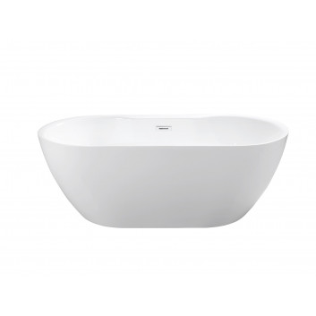 Bathtub freestanding Besco Mexa 170x78 cm oval Carbon Grey, maskownica black matt
