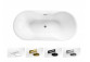 Bathtub freestanding Besco Mexa 170x78 cm oval Carbon Grey, maskownica black matt