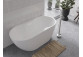 Bathtub freestanding Besco Mexa 170x78 cm oval Carbon Grey, maskownica black matt