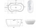 Bathtub freestanding Besco Mexa 170x78 cm oval Carbon Grey, maskownica black matt