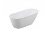 Bathtub freestanding Besco Navia 150x80 cm oval white, maskownica syfonu z overflow white