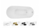 Bathtub freestanding Besco Navia 150x80 cm oval white, maskownica syfonu z overflow white