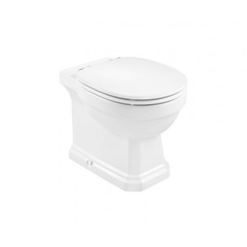 Bowl WC Roca Carmen Rimless do kompaktu 67x37cm drain double, Superglaze, white