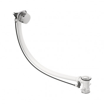 Set waste and overflow Duravit Quadroval, with inlet wody przez korek, dla wanien with hydromassage z wąską krawędzią, chrome