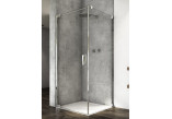 Hinged door 1 hinged with fixed element w linii, SanSwiss Cadura - Silver shine