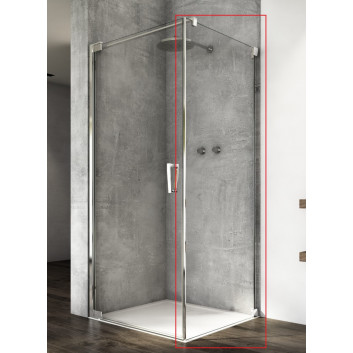 Hinged door Ronal Cadura 1 hinged z profilem przyściennym CA1C, 80x200 cm, left version - glass transparent, shiny silver profile