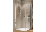 Shower swing door on special order Huppe Solva frameless, fixing left, 500-1250 x 200x1200 mm, with side panel, glass transparent Anti-Plaque, shiny silver profile