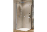Side panel Huppe Solva partially framed quadrangle 90x200 cm, montaż on shower tray - glass transparent Anti-Plaque, shiny silver profile