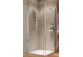 Swing door Huppe Solva partially framed quadrangle 80x200 cm, fixing left, montaż on shower tray - glass transparent Anti-Plaque, shiny silver profile