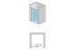 Door shower for recess installation SanSwiss Top-Line S TLS2, rozsuwane, 140cm, right, with fixed panel w linii, shiny silver profile