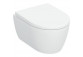 Bowl WC hanging Geberit iCon 53x36 cm, bez kołnierza, spłukiwanie wirowe with soft-close WC seat - white