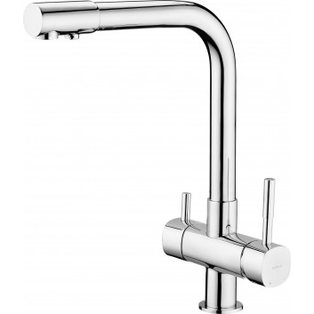 Kitchen faucet with pull-out spray - 2 rodzaje strumienia, Deante Lukrecja - Chrome