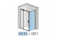 Door shower SanSwiss Cadura CA13 left, 90x200 cm, 1 hinged with fixed element w linii - glass transparent, profil gold