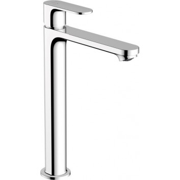 Single lever washbasin faucet 80 with pop-up waste with pull-rod, Hansgrohe Rebris S - Chrome
