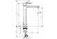 Single lever washbasin faucet 80 with pop-up waste with pull-rod, Hansgrohe Rebris S - Chrome 