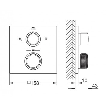 Thermostatic shower mixer Grohe Allure, concealed, 1 wyjście wody, chrome