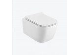 Wall-hung wc WC Excellent Doto S 49 cm, bezrantowa with soft-close WC seat - white shine
