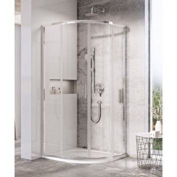 Shower cabin Ravak Blix Slim BLSRV2K+BLSRV2K, złożona z dwóch sztuk door prysznicowych, 90x90x195 cm, glass transparent z warstwą AntiCalc, profil shiny chromee