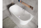 Bathtub wallmounted Besco Vica, 150x80cm, acrylic, white + maskownica syfonu z overflow black