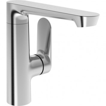 Washbasin faucet HansaGenesis with side handle mieszacza, standing, single lever - black mat
