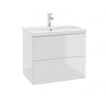 Cabinet vanity Defra Faro D60 z dwiema szufladami, width 60 cm - lakier white shine 