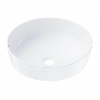Countertop washbasin okrągłaCorsan 400x400x160mm with waste klik-klak chrome, white
