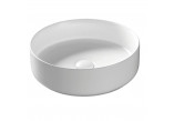 Countertop washbasin Corsan Lugo round 41,5x13,5 cm with waste klik-klak whitem